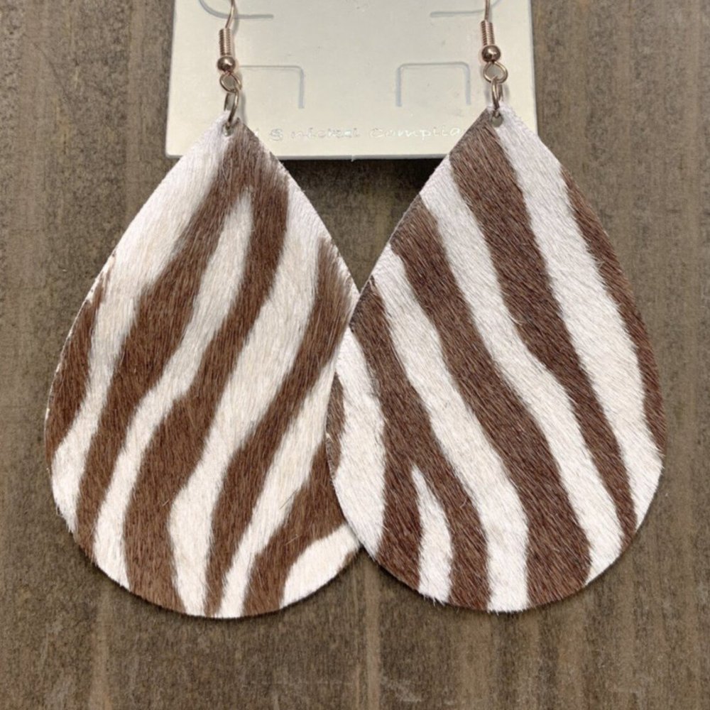 Zebra Print Earrings